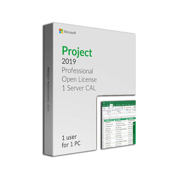 Microsoft Project 2019 Professional with 1 Server CAL Open License