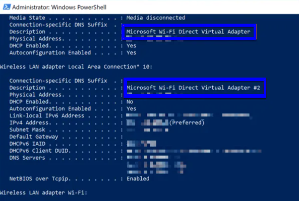 How To Use Wifi Direct In Microsoft Windows 10 38 Connection Network List of ipconfig