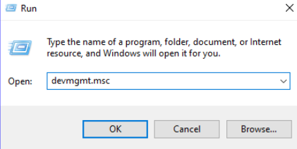 7 Methods To Show NVIDIA Control Panel On Windows 10 113 Run Box with devmgmt command