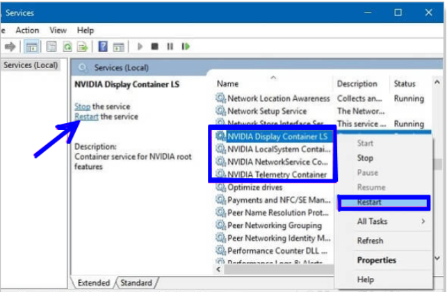 7 Methods To Show NVIDIA Control Panel On Windows 10 109 The Service window to locate NVIDIA Control Panel Drivers