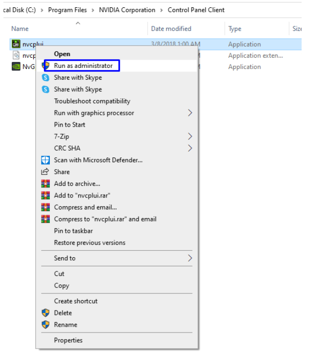 7 Methods To Show NVIDIA Control Panel On Windows 10 106 nvcplui on the Control Panel Client folder of the NVIDIA Corporation