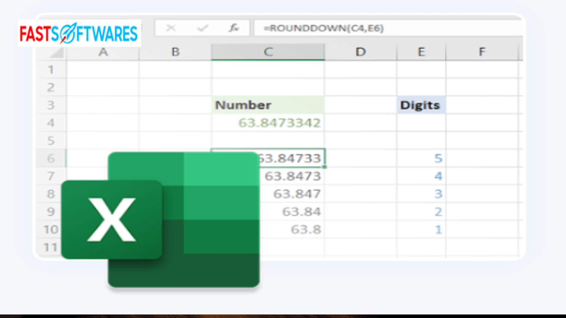 excel round down image