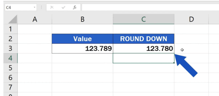 Learn How To Use Excel Round Down Function, the Easy Way! 81 1, 2, 3, and so on are all positive numbers that can be used to round down to any number of decimal places.