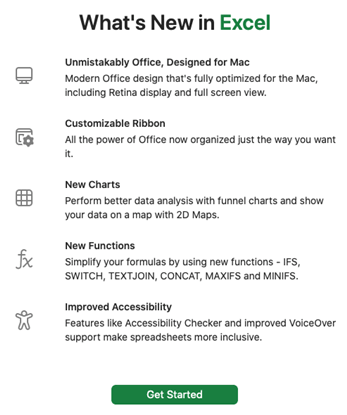 Microsoft Office 2021 for Mac Preview for Public 54 excel new feature