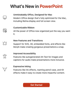 Microsoft Office 2021 for Mac Preview for Public 57 new powerpoint 2021 features