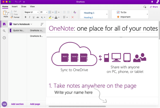 Microsoft Office 2021 for Mac Preview for Public 60 one note 2021