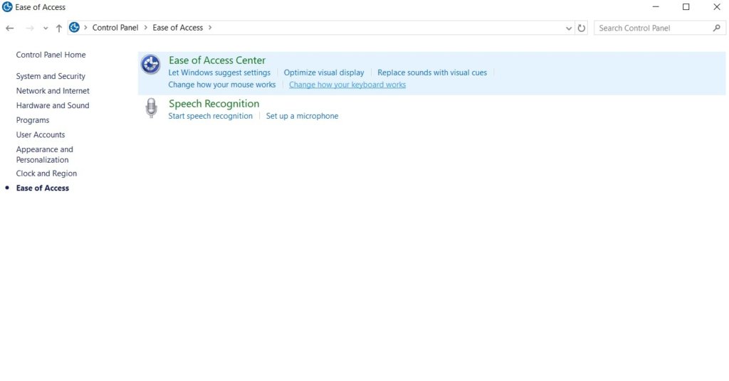 How to Fix the Arrow Keys Not Working in Excel 81 Control panel to Ease Access Center
