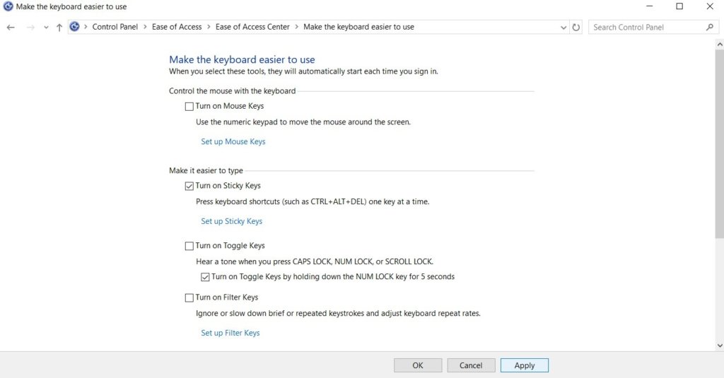 How to Fix the Arrow Keys Not Working in Excel 82 Turn on Sticky Keys