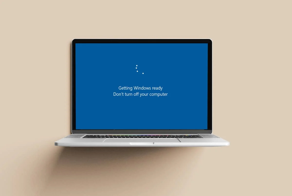 A laptop loading