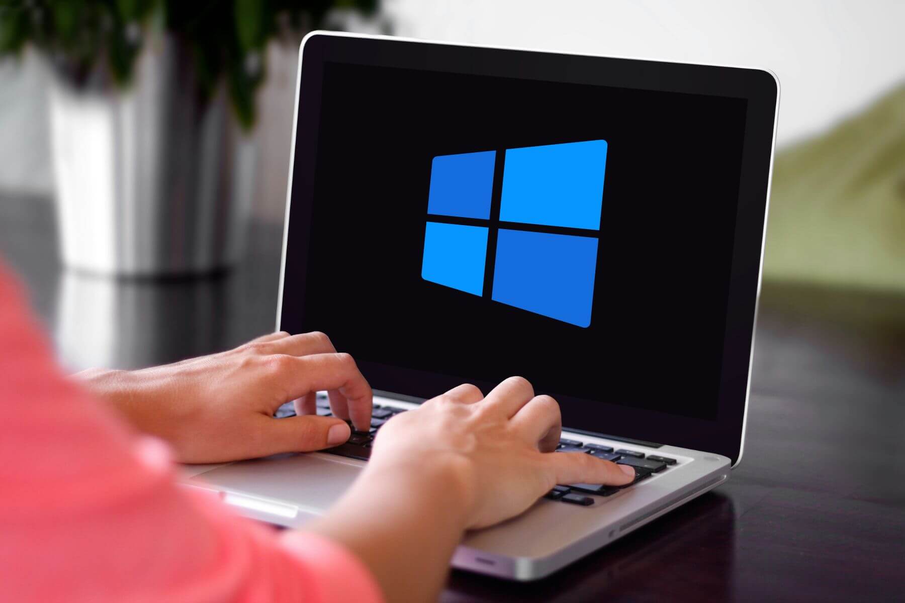 A laptop with Windows logo