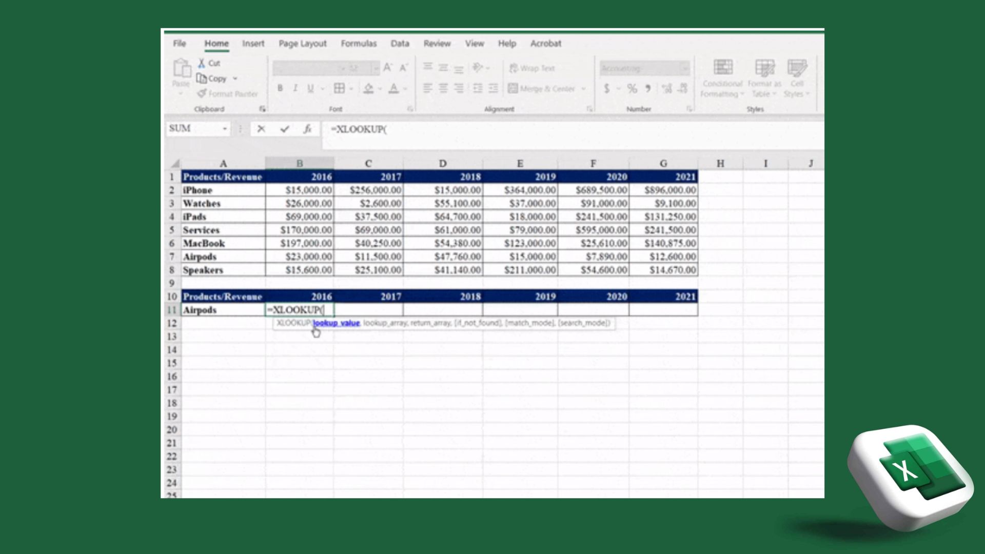 Excel formulas