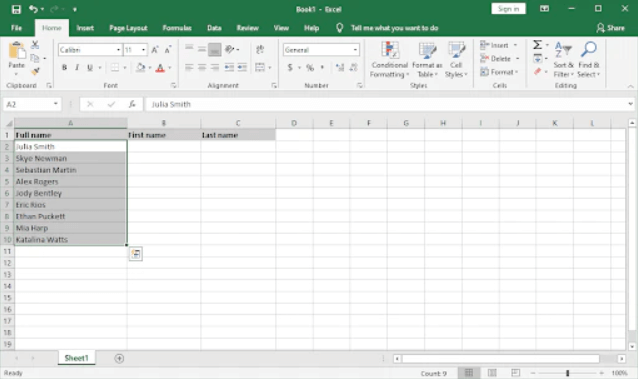 Efficient Excel Tips: How to Easily Separate First and Last Names 112 fastsoftwares how to separate first and last name in excel 02
