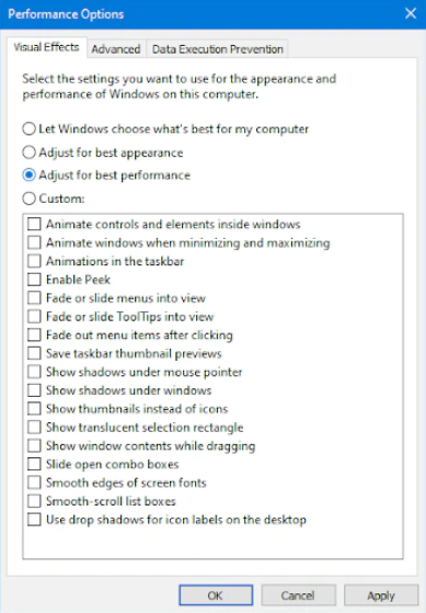 Speed Up Windows 10: Top Tips to Improve PC Performance 138 Performance Options