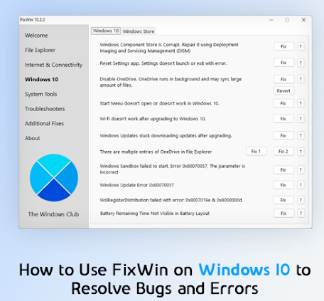 fixwin on windows 10
