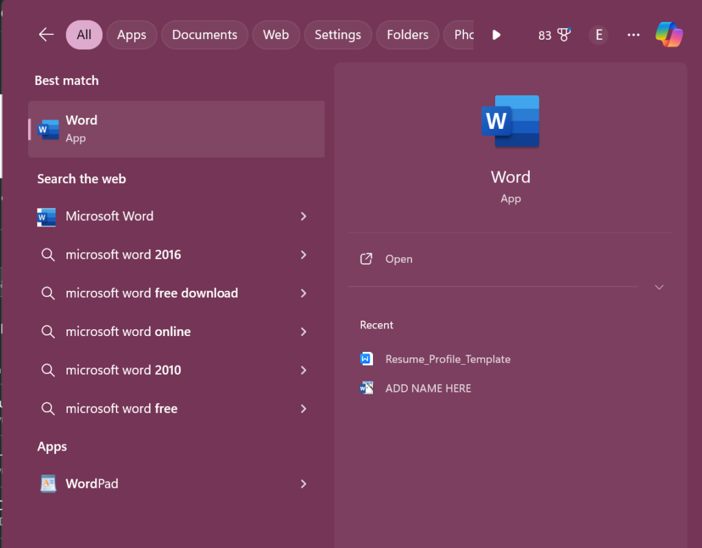 How to Create Document in Word, Edit, and Save 52 Opening Microsoft Word in Start Menu