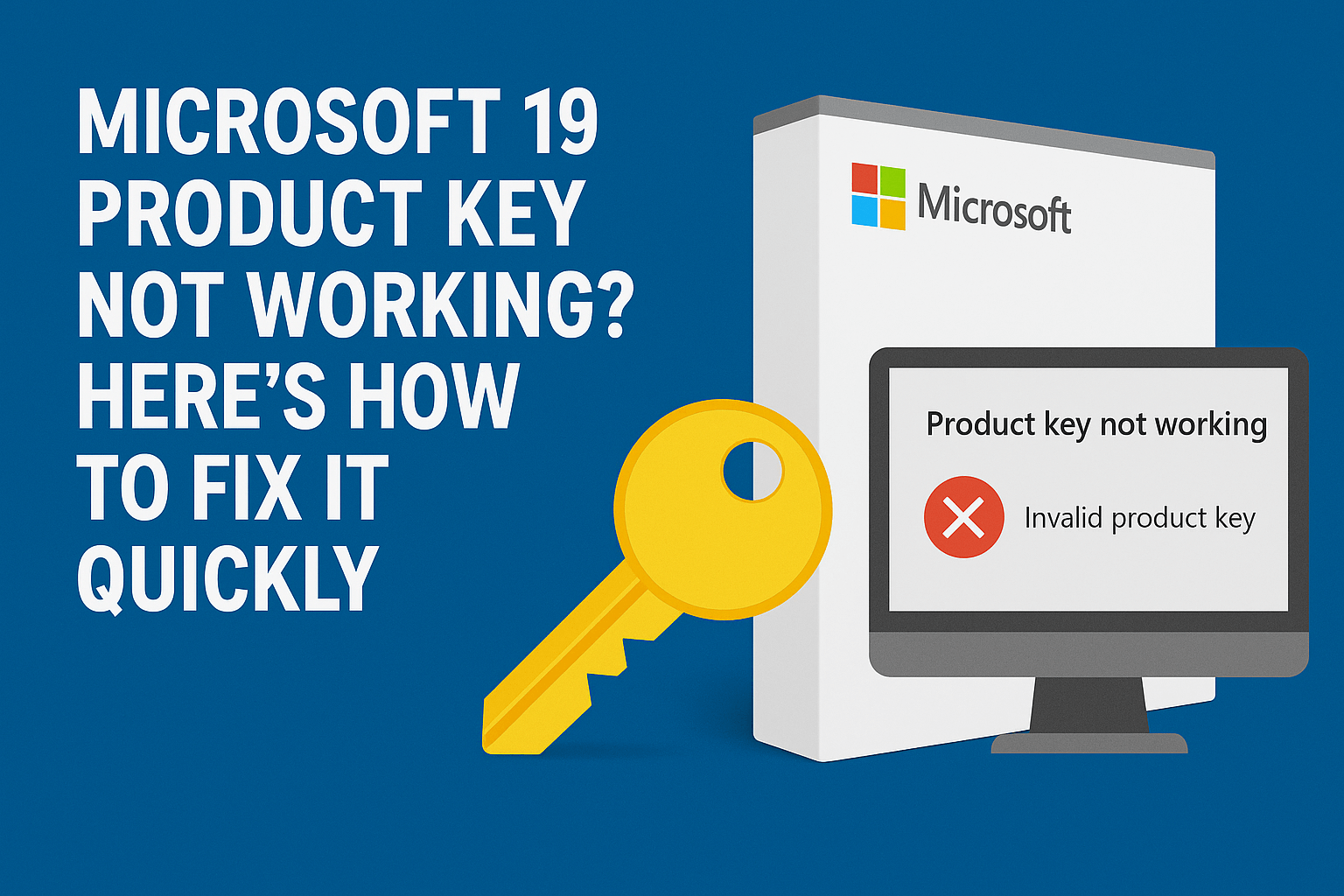 Microsoft 19 Product Key Not Working