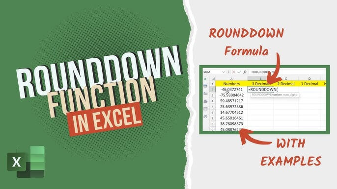 excel rounddown function