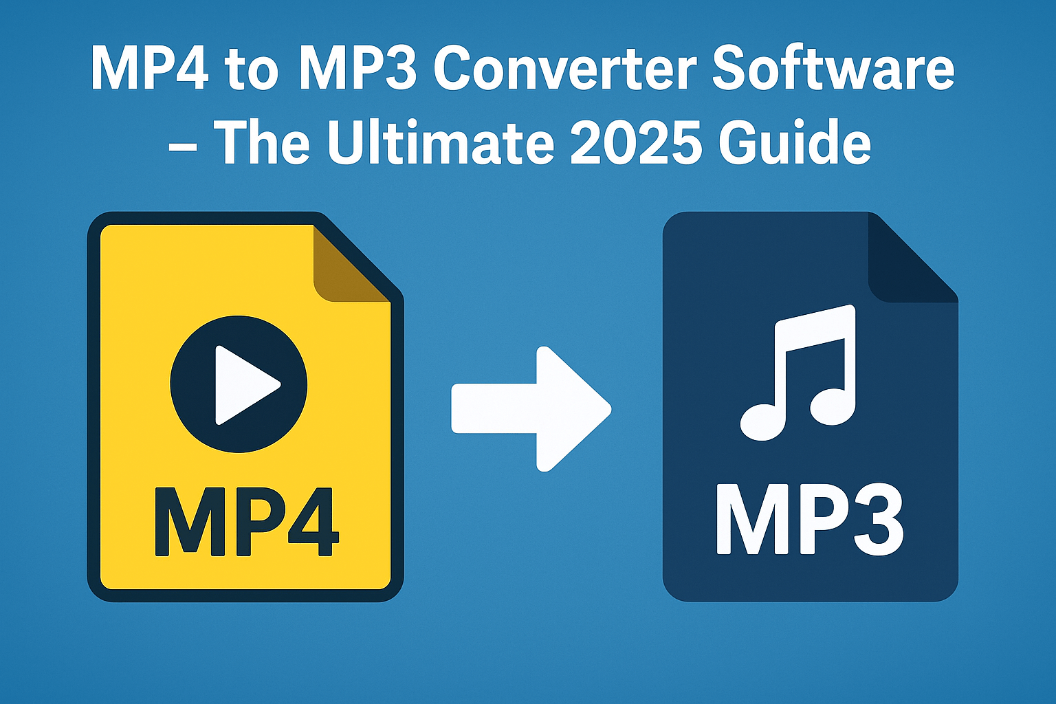 Illustration showing MP4 to MP3 converter software in 2025, demonstrating video-to-audio conversion process on desktop and mobile devices.