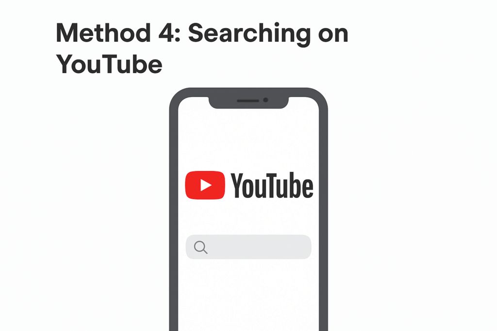 How to Perform a Reverse Video Search: The Complete 2025 Guide 30 Illustration of a smartphone screen showing the YouTube logo with a search bar,