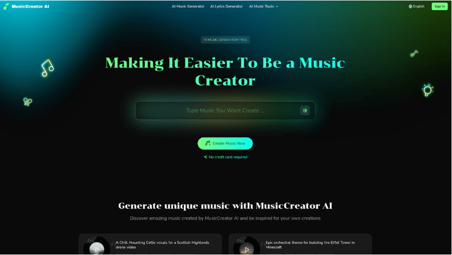 Person using MusicCreator AI on a computer, creating music from selfies.