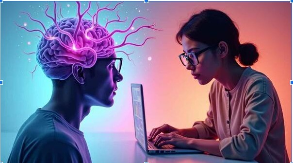 Illustration showing emotional reactions influencing online clicks and digital marketing performance.